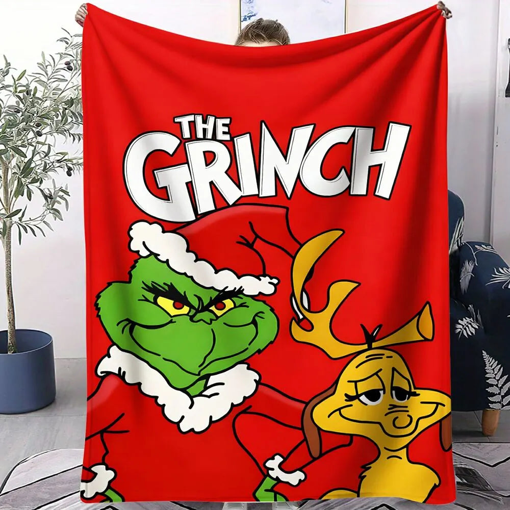The Grinch and Max Christmas Pattern Multipurpose Throw Blanket