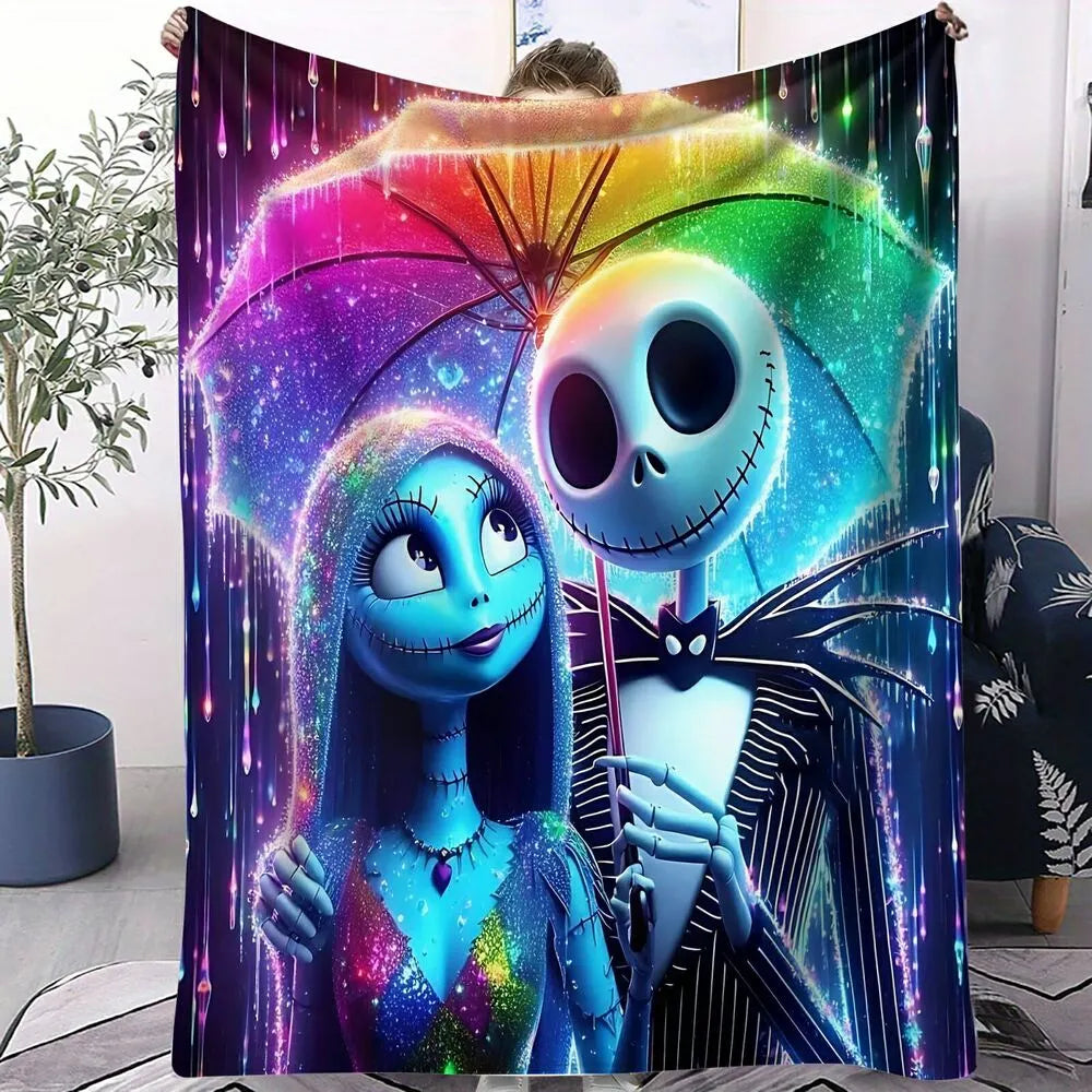 The Nightmare Before Christmas Rainbow Galaxy Themed Multipurpose Throw Blanket