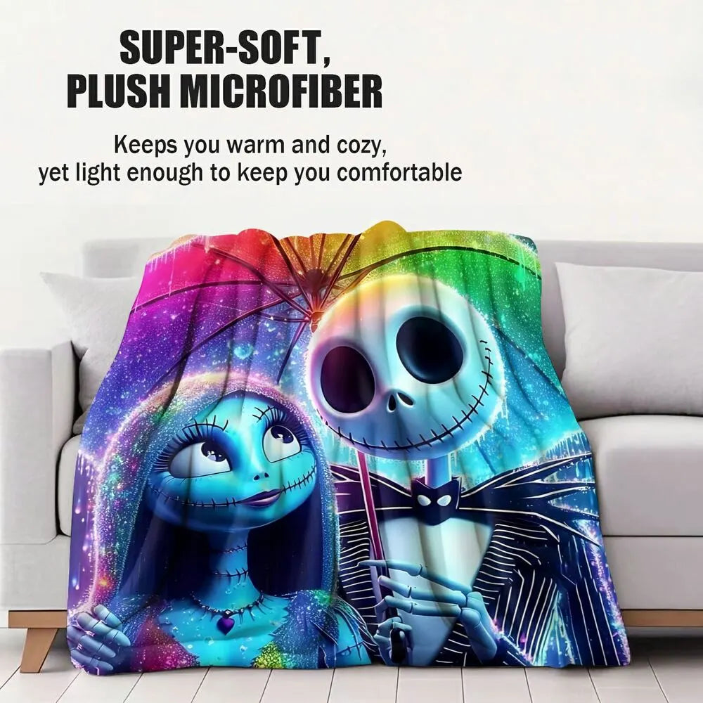 The Nightmare Before Christmas Rainbow Galaxy Themed Multipurpose Throw Blanket