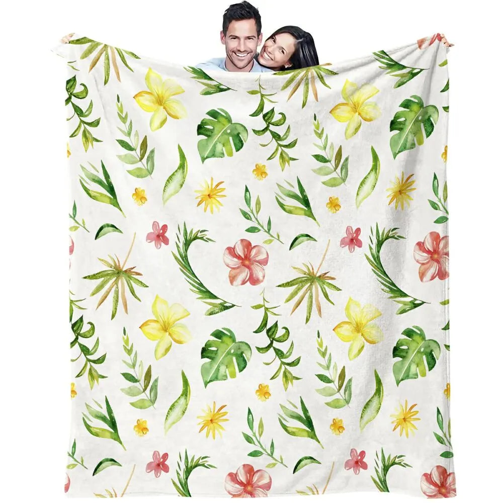 Tropical Floral Pattern Multipurpose Throw Blanket
