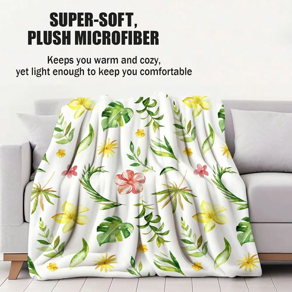 Tropical Floral Pattern Multipurpose Throw Blanket