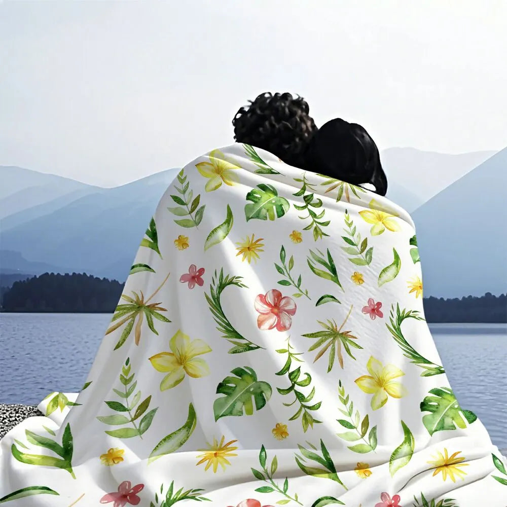 Tropical Floral Pattern Multipurpose Throw Blanket