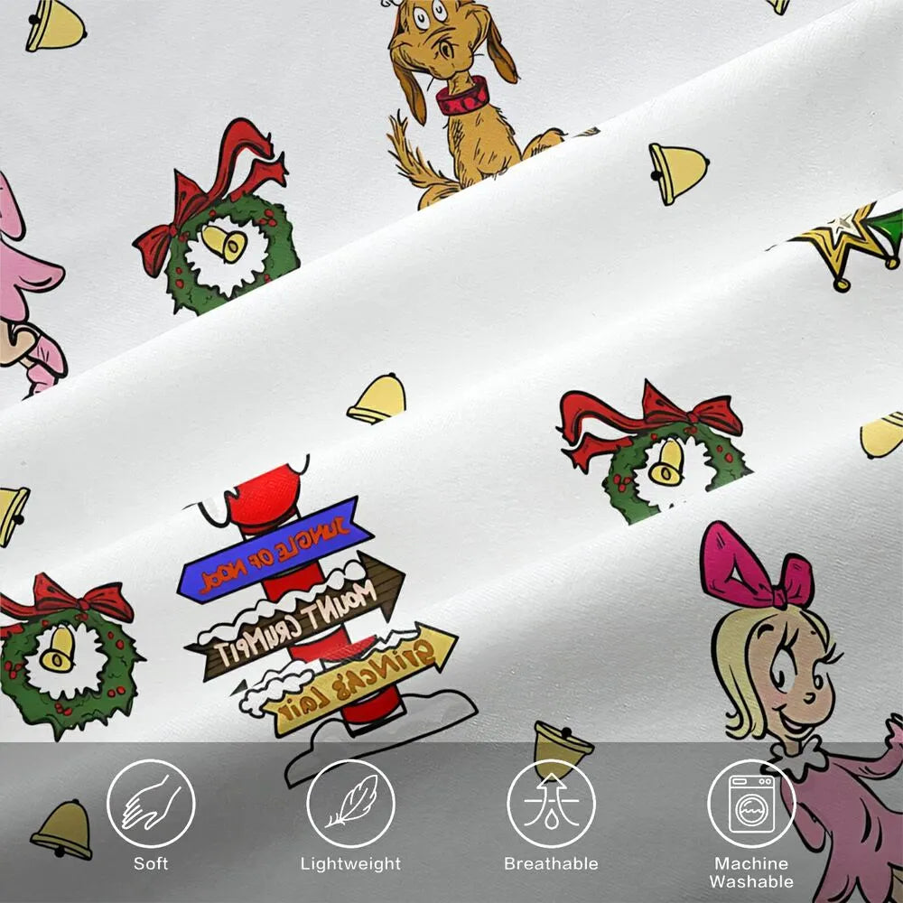 Whoville Grinch Christmas Gift Duvet Cover Set Kids Bedding Set