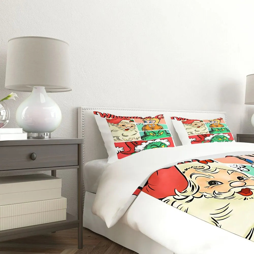 Whoville Grinch Est 1957 Christmas Duvet Cover Set Kids Bedding Set