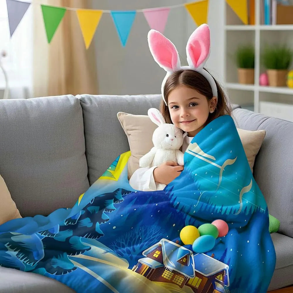 Winter Scenery Pattern Multipurpose Throw Blanket