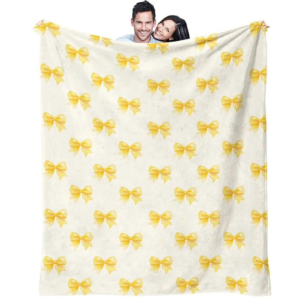 Yellow Bow Pattern Multipurpose Throw Blanket
